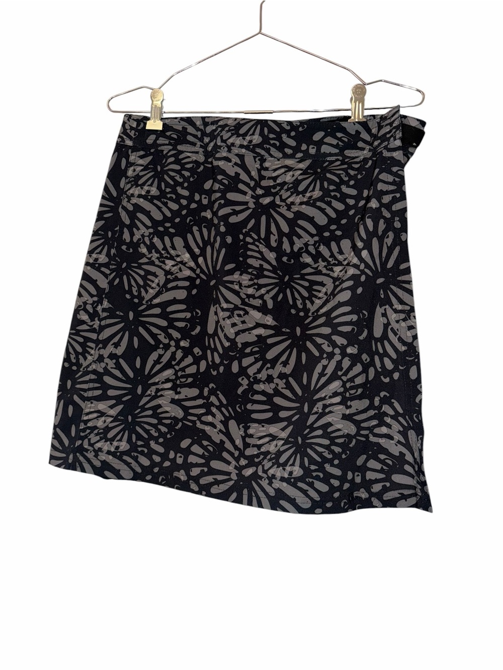 Rip Skirt Black Floral Print A-Line Wrap Skirt sz small length 2 beach travel